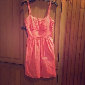 Simple, Coral, Spaghetti Strap Dress
